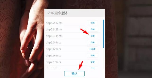 选择php版本并下载